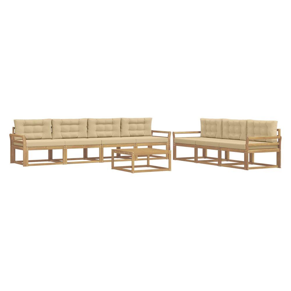 Ensemble de canapés d'extérieur 7 pc blanc et beige