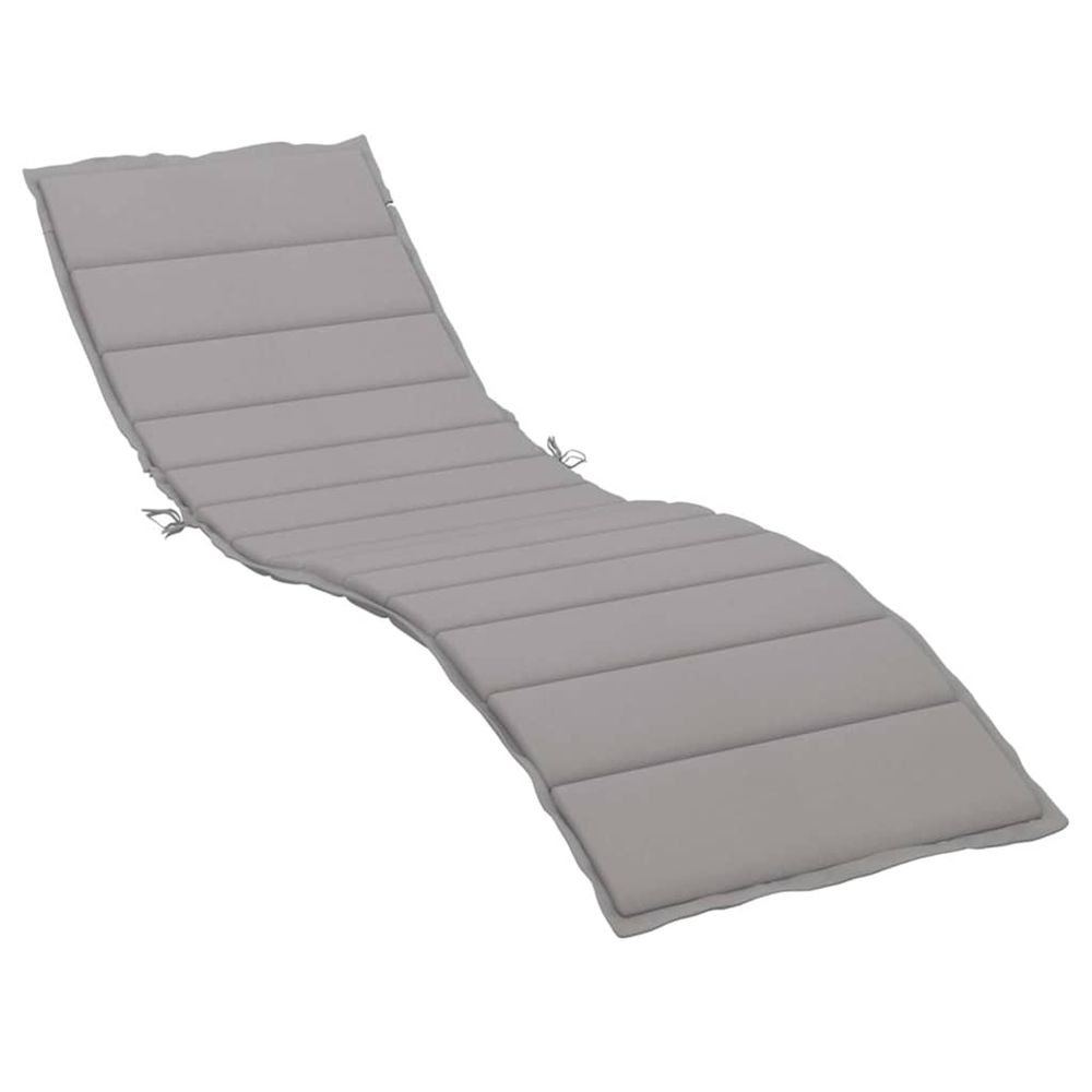 Coussin de chaise longue gris 200x70x3 cm tissu oxford bain de soleil