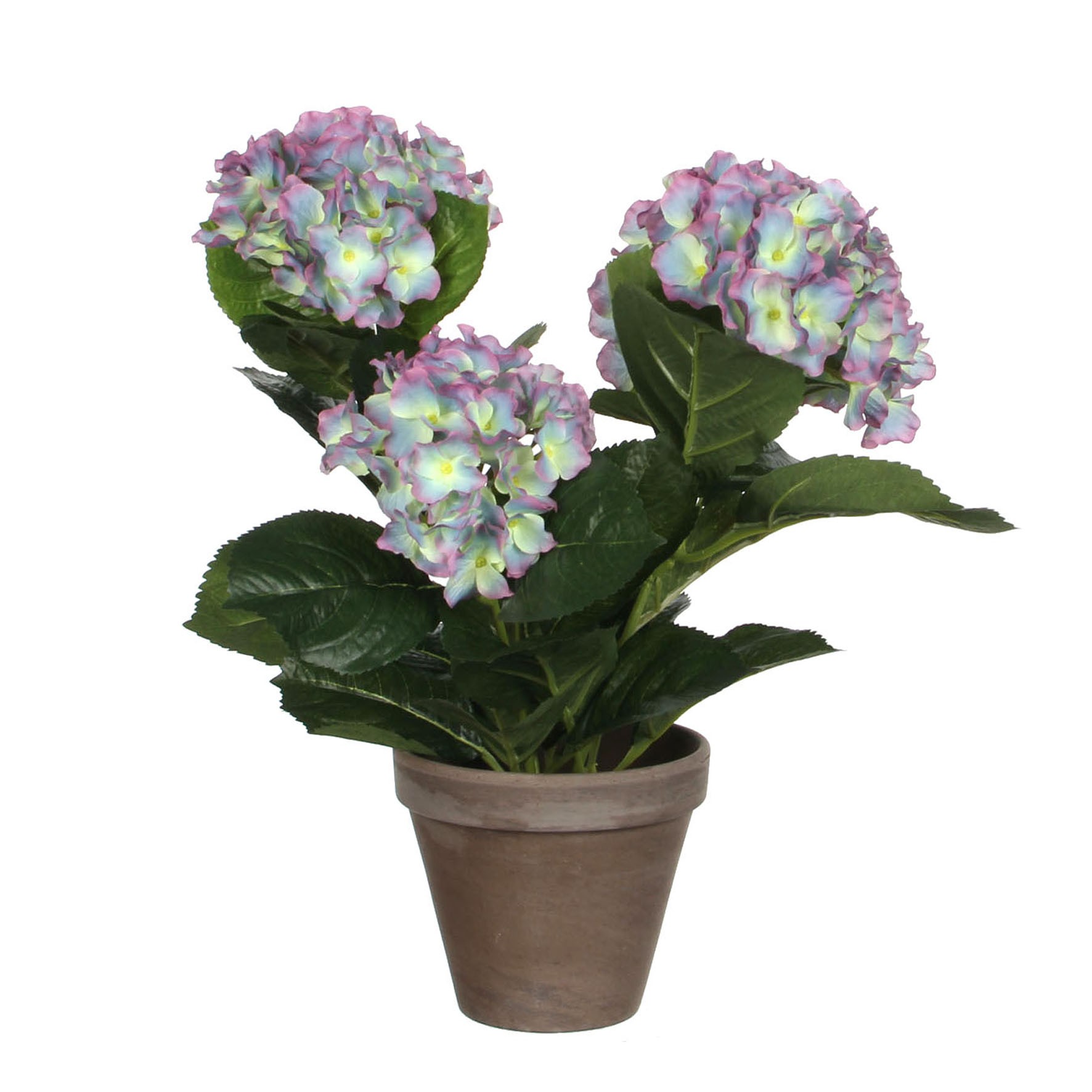 Mica decorations - hortensia artificielle violet en pot h40