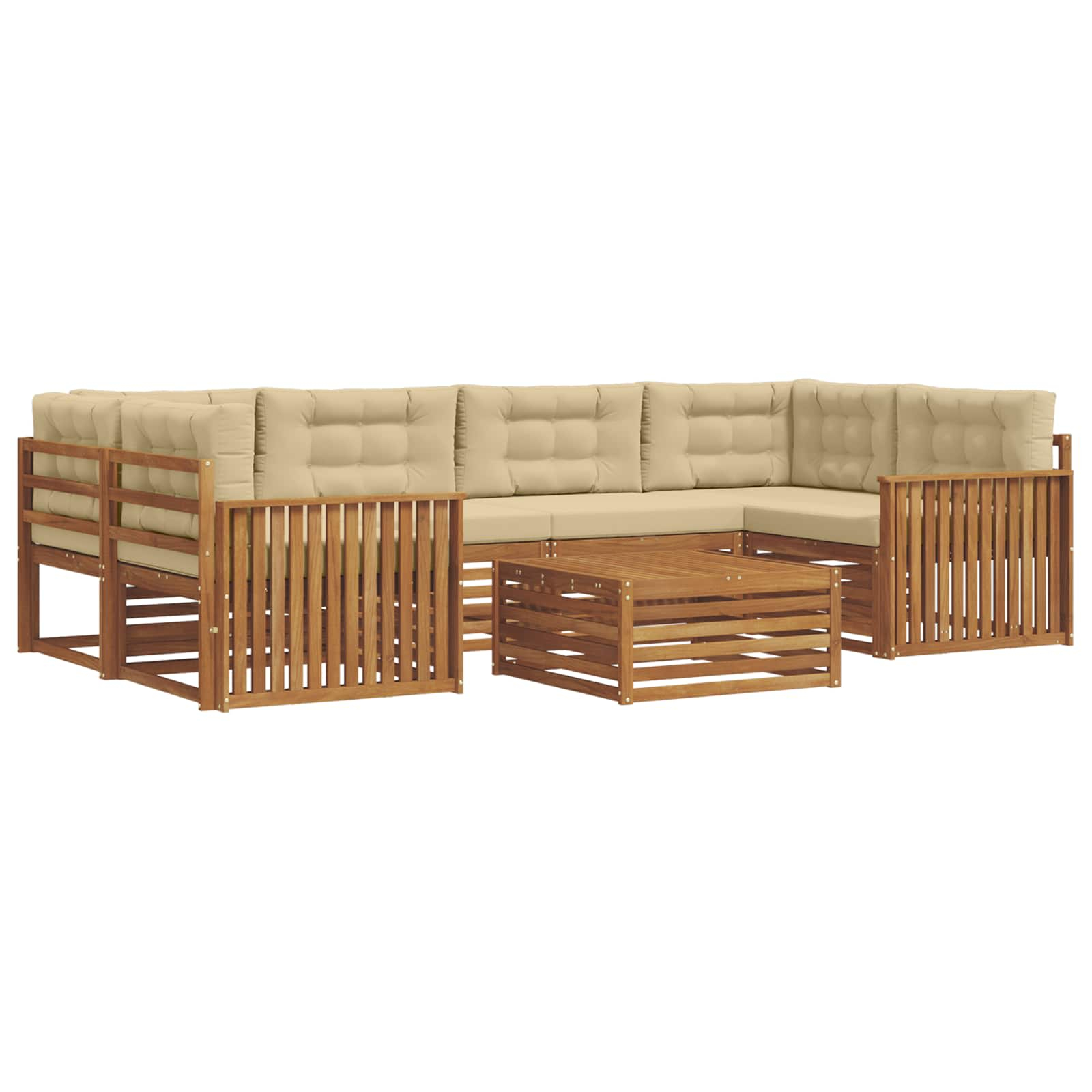 Ensemble de canapés d'extérieur 7 pcs naturel et beige