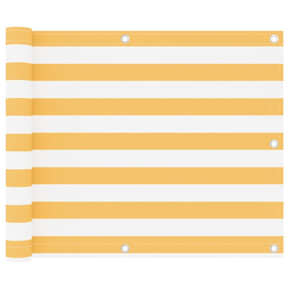 Écran de balcon blanc et jaune 75x400 cm tissu oxford
