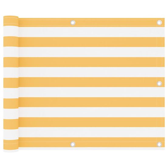 Écran de balcon blanc et jaune 75x400 cm tissu oxford