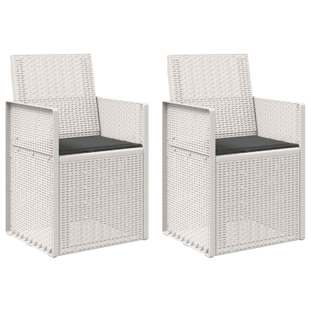 Chaises de jardin salle à manger 2 pc blanc et anthracite pp