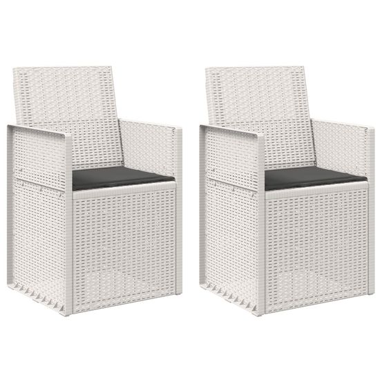 Chaises de jardin salle à manger 2 pc blanc et anthracite pp