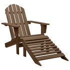 Chaise de jardin avec pouf bois marron