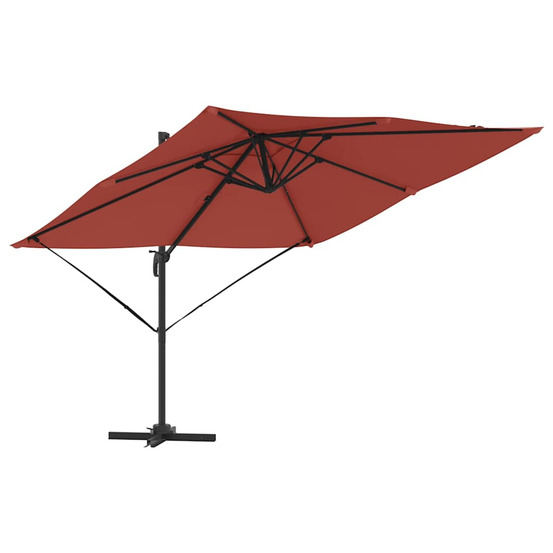 Parasol roma rouge 286 x 285 x 265 cm polyester et aluminium