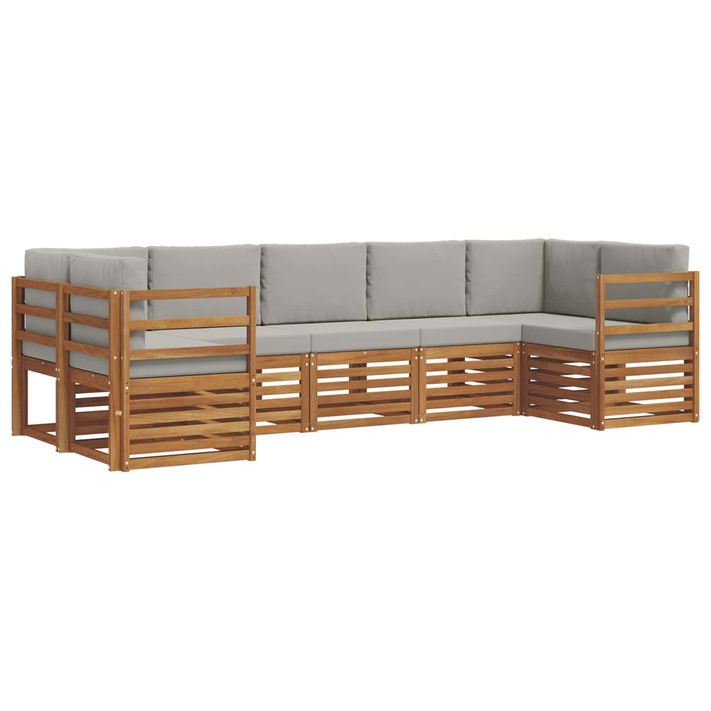 Ensembles de canapés avec coussin 7 pcs gris naturel et clair