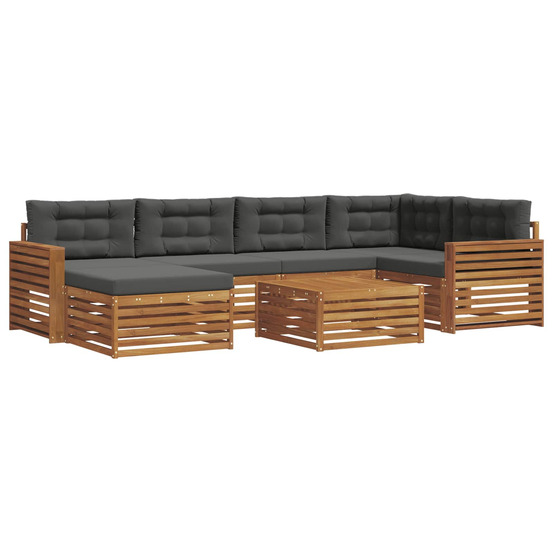 Ensemble de canapés d'extérieur 7 pcs naturel et anthracite