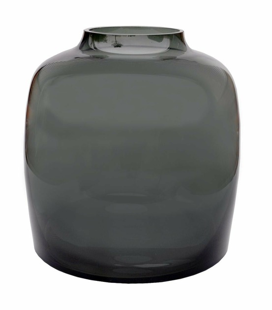 Vase en verre gris - h25cm, ø25cm