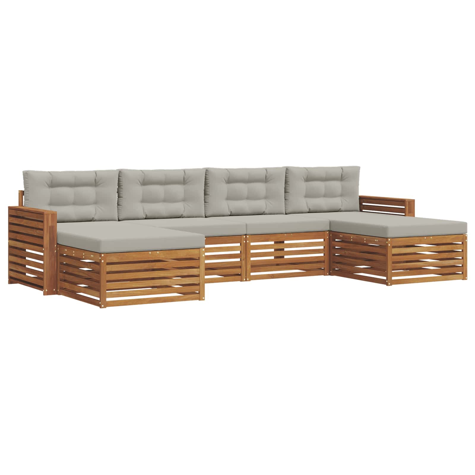 Ensembles de canapés avec coussin 6 pcs gris naturel et clair