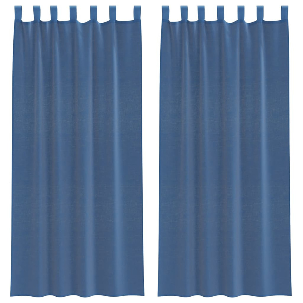 Rideaux en voile avec passe-tringles 2 pcs bleu royal