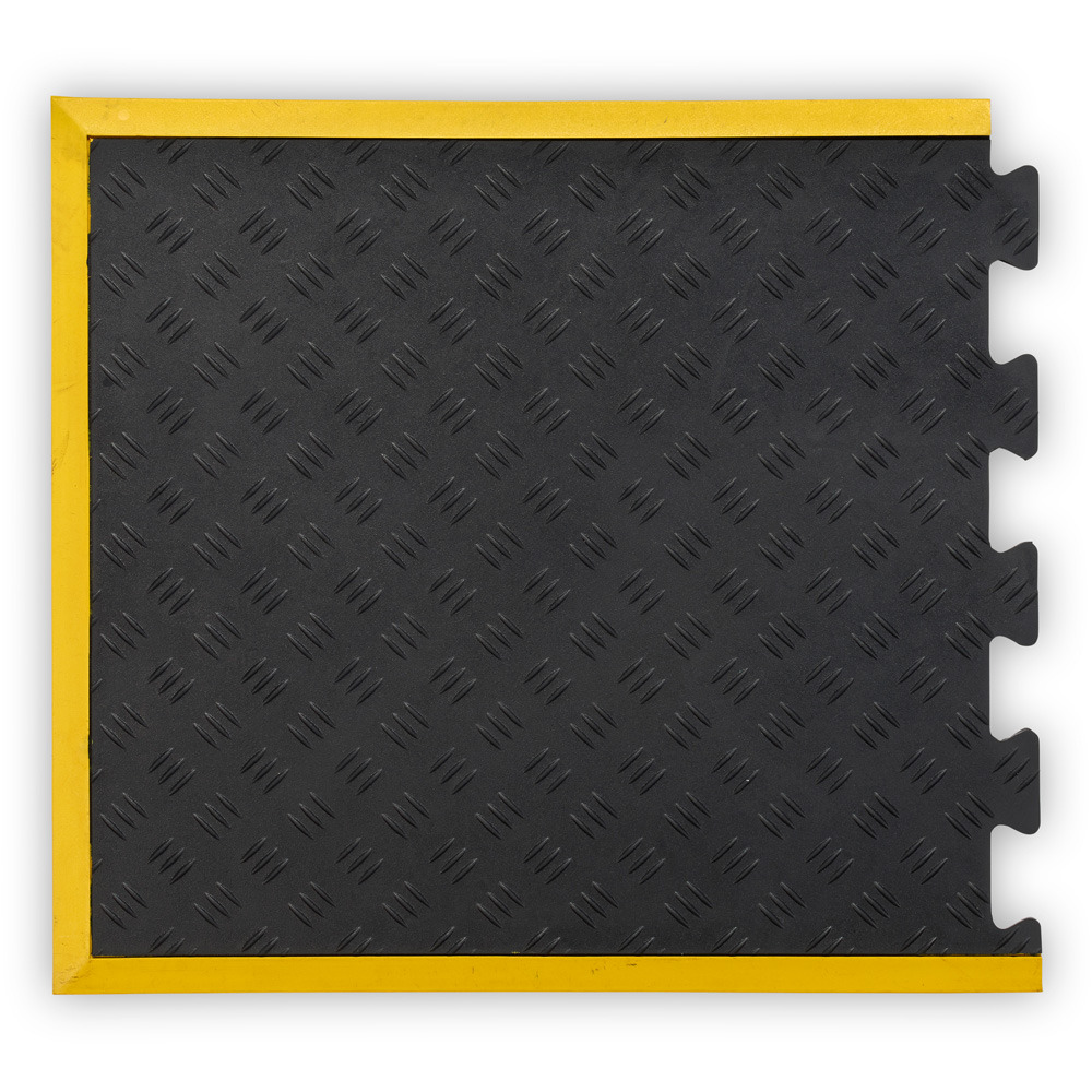 Tapis anti-fatigue - bordure jaune - embout - 70 x 80 cm