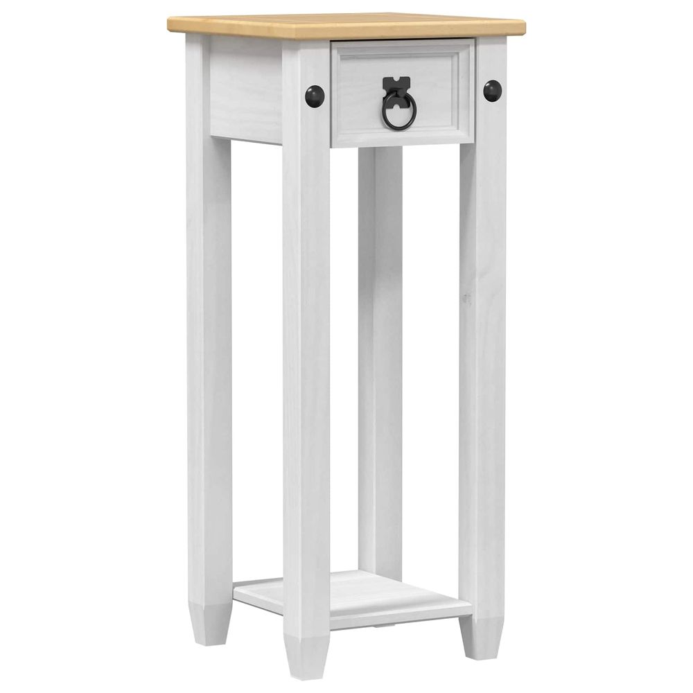 Support de plante blanc 30 x 30 x 73 cm bois de pin massif