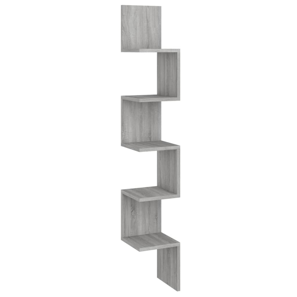 Étagère angle murale sonoma gris 20x20x127,5 cm bois ingénierie