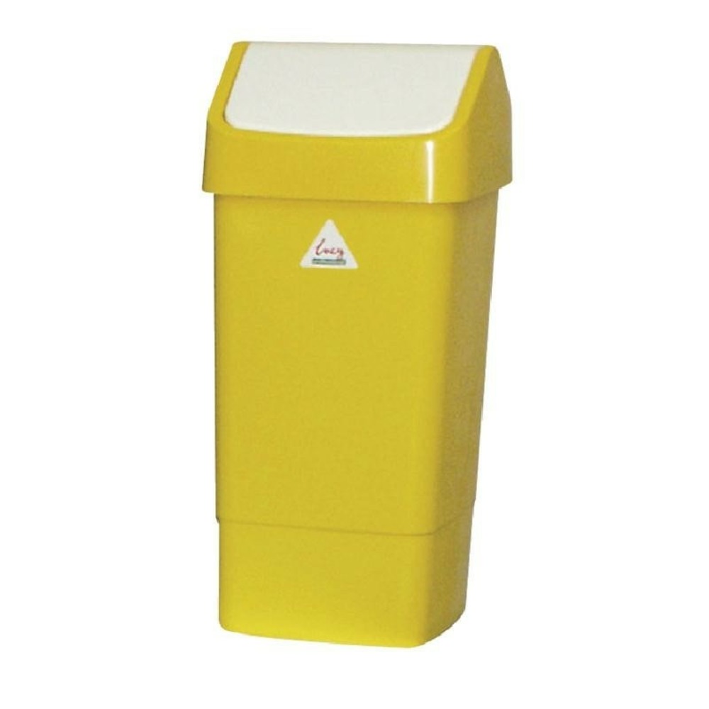 Poubelle jaune à couvercle battant 50 litres - sir