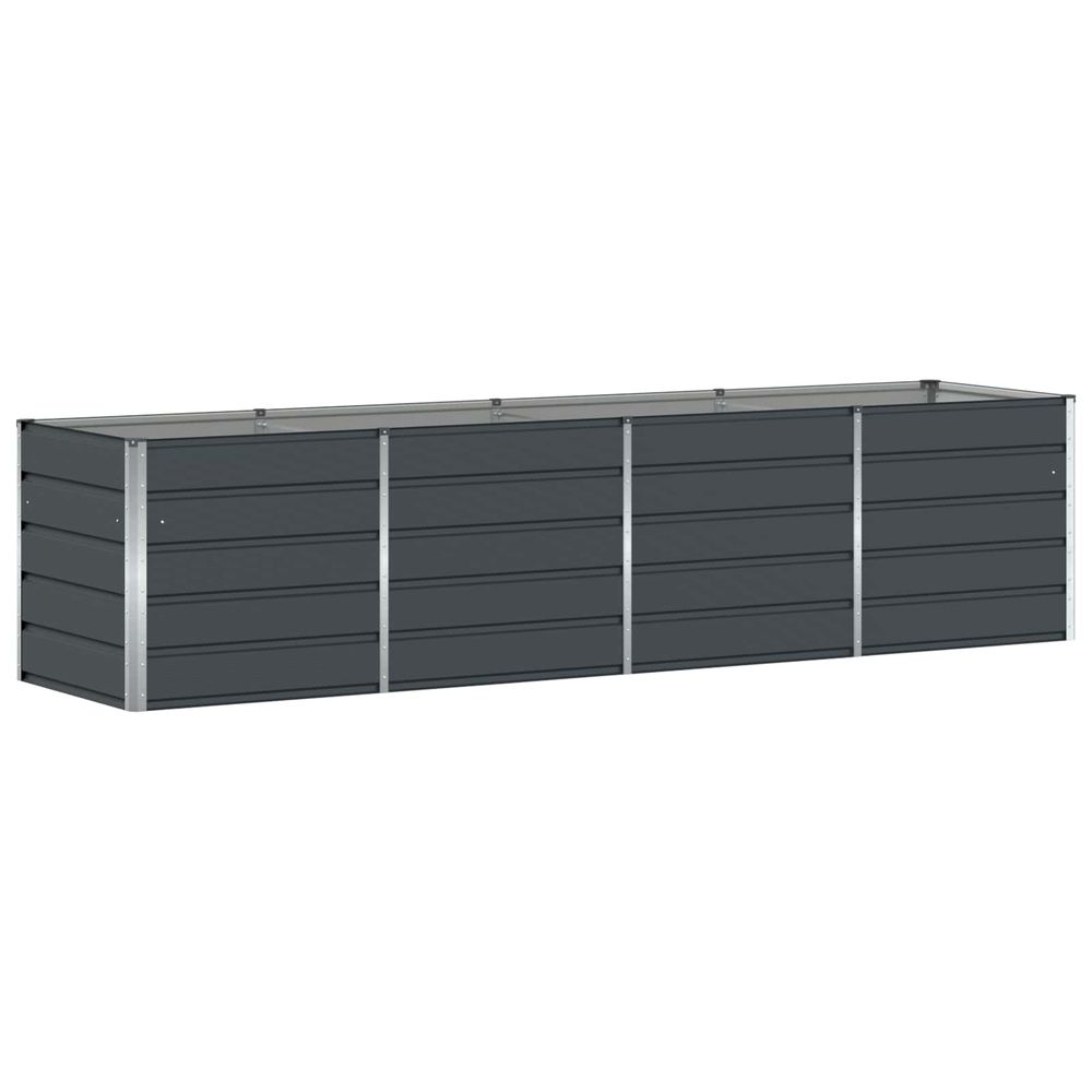 Jardinière anthracite 320 x 80 x 75 cm acier