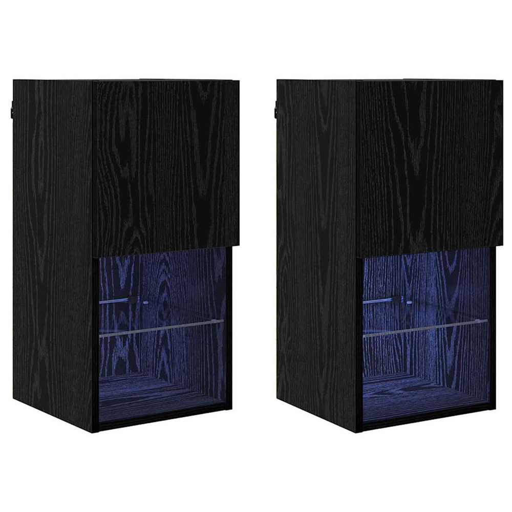 Meubles tv muraux 2 pcs chêne noir 30,5 x 30 x 60 cm