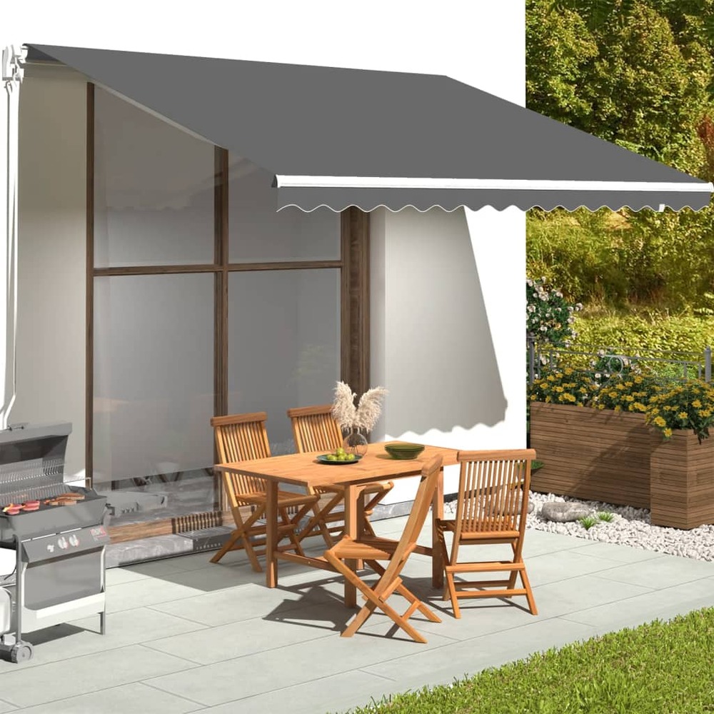 Tissu de remplacement pour auvent anthracite 4,5x3,5 m