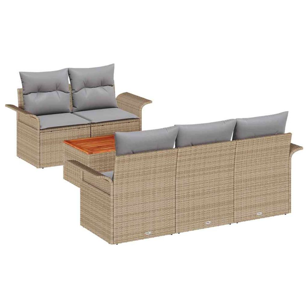 Ensemble de canapé de jardin 6 pc 5-nombre de places