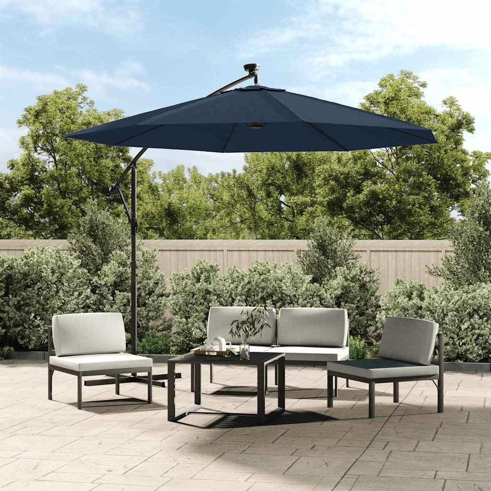Tissu de remplacement pour parasol déporté bleu 350 cm