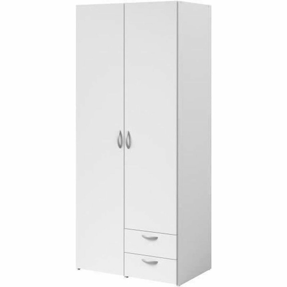 Armoire varia - blanc - 2 portes battantes + 2 tiroirs - 81 cm x 185 x 51 cm