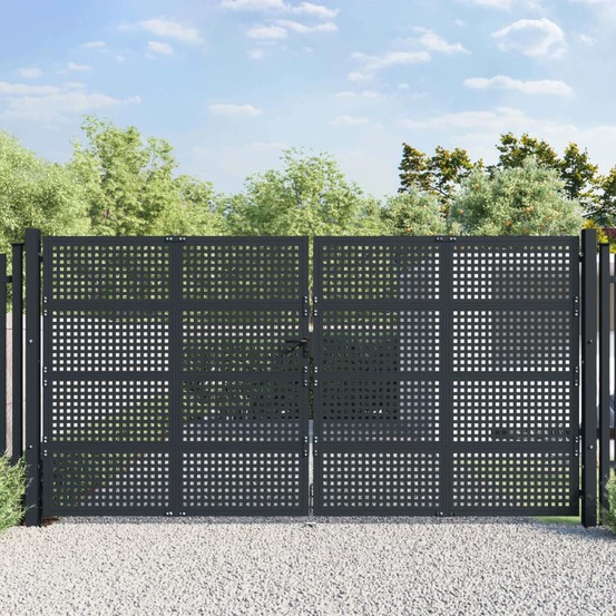 Portail de jardin anthracite 400x175 cm acier