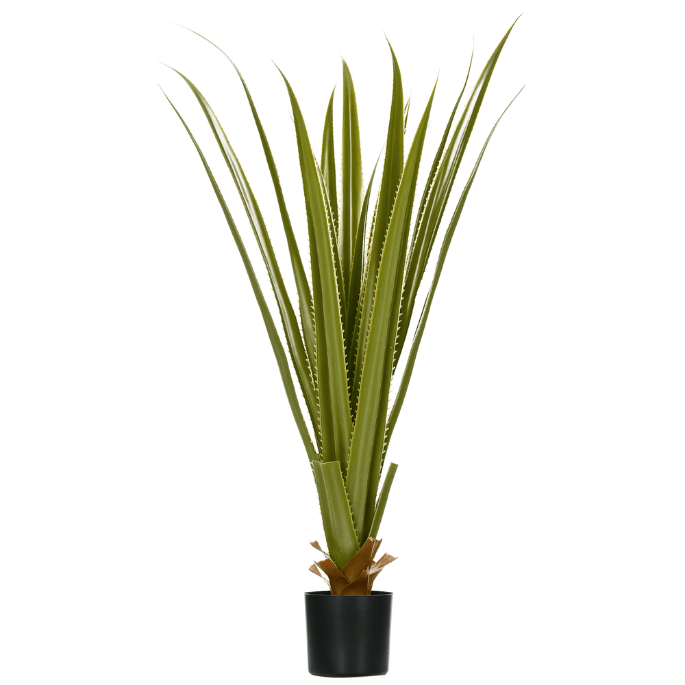 Agave artificiel plastique ambiance exotique intérieur extérieur 16 feuilles 90cm vert