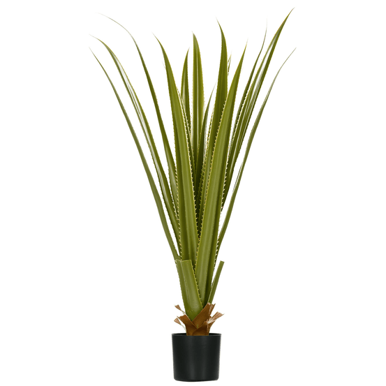 Agave artificiel plastique ambiance exotique intérieur extérieur 16 feuilles 90cm vert