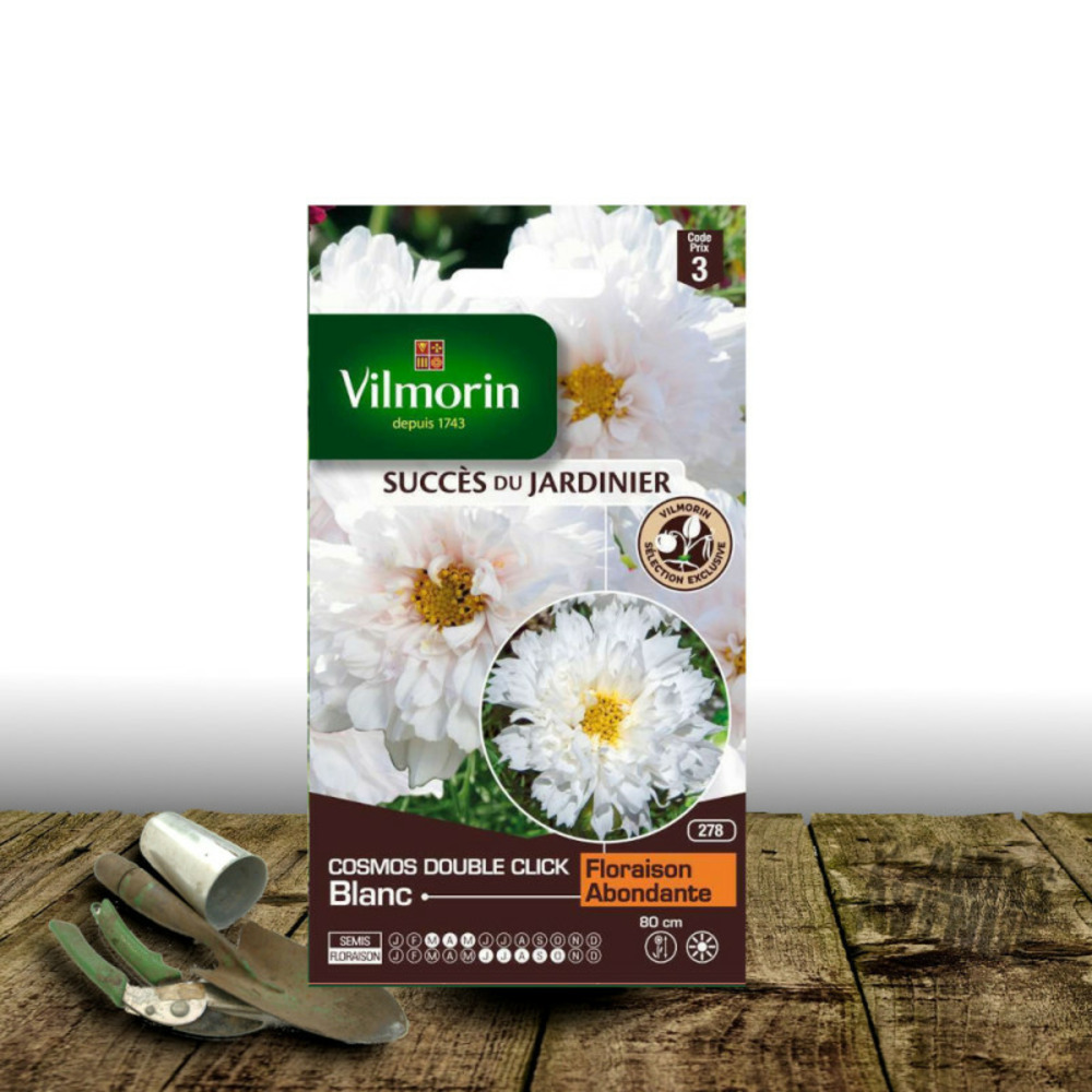Graines de cosmos double click blanc - vilmorin sachet