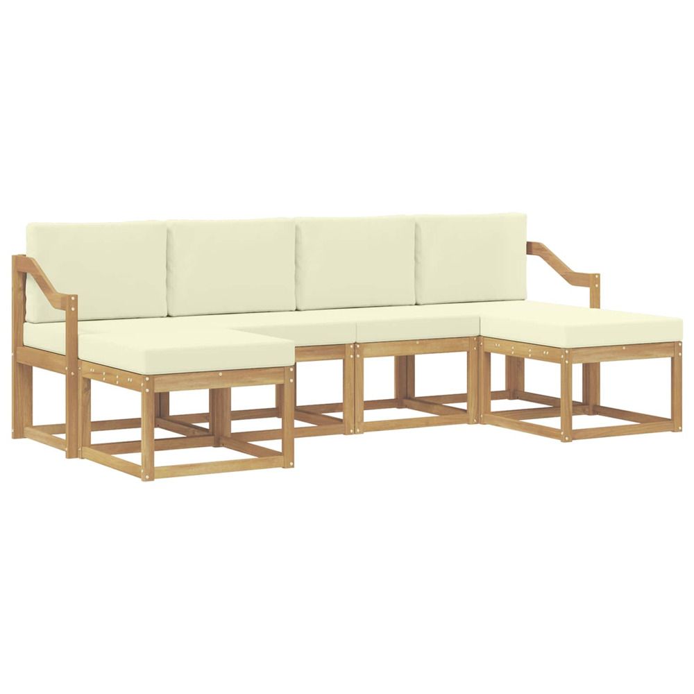 Ensemble de canapés d'extérieur 6 pc blanc et crème polyester
