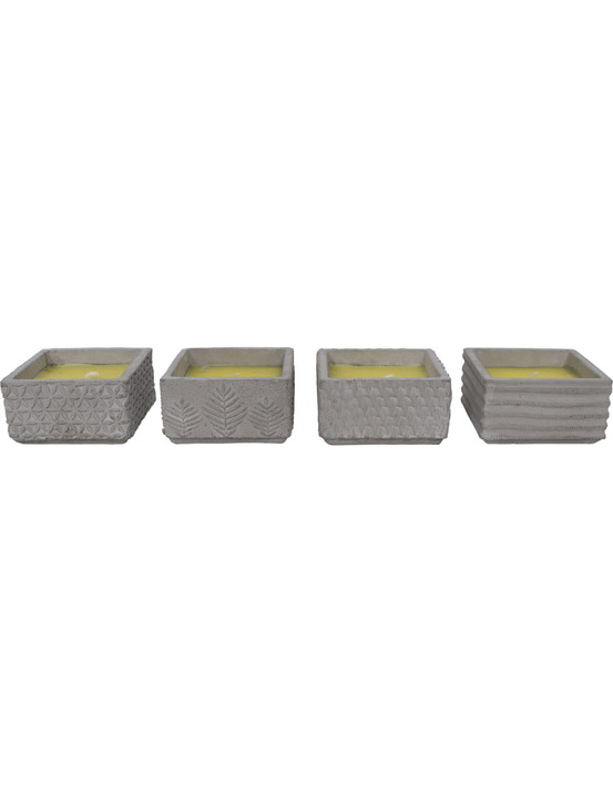 Bougie à la citronnelle carré agadir gm x1 gris - luance