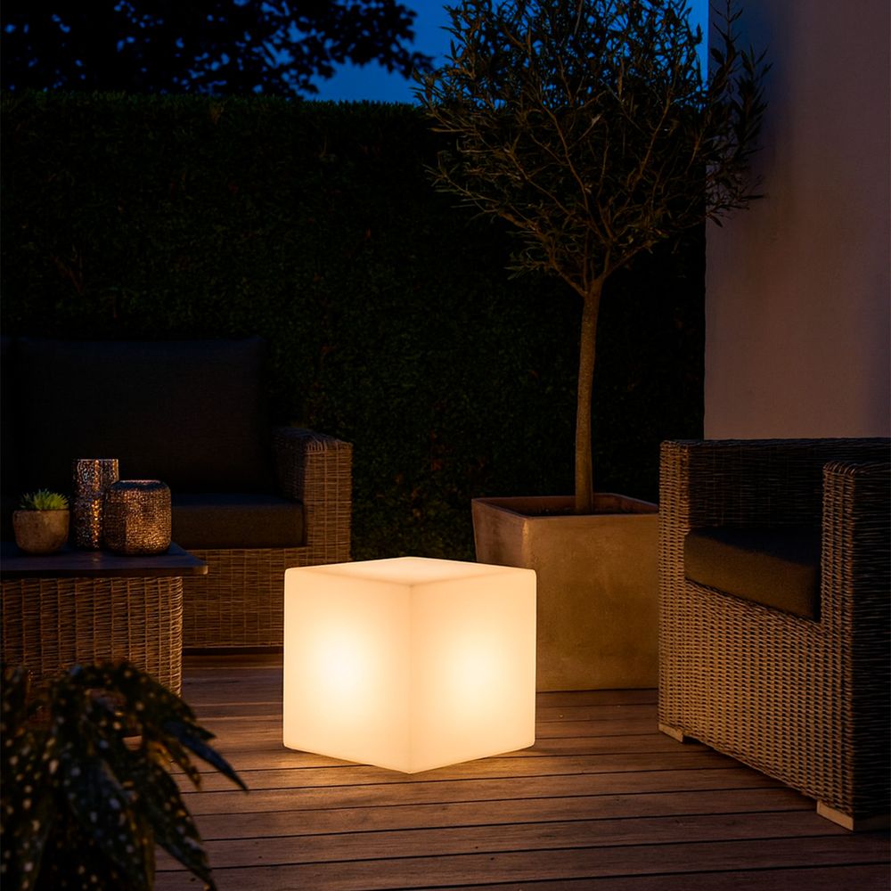 Table declairage solaire rechargeable blanc table declairage cuby