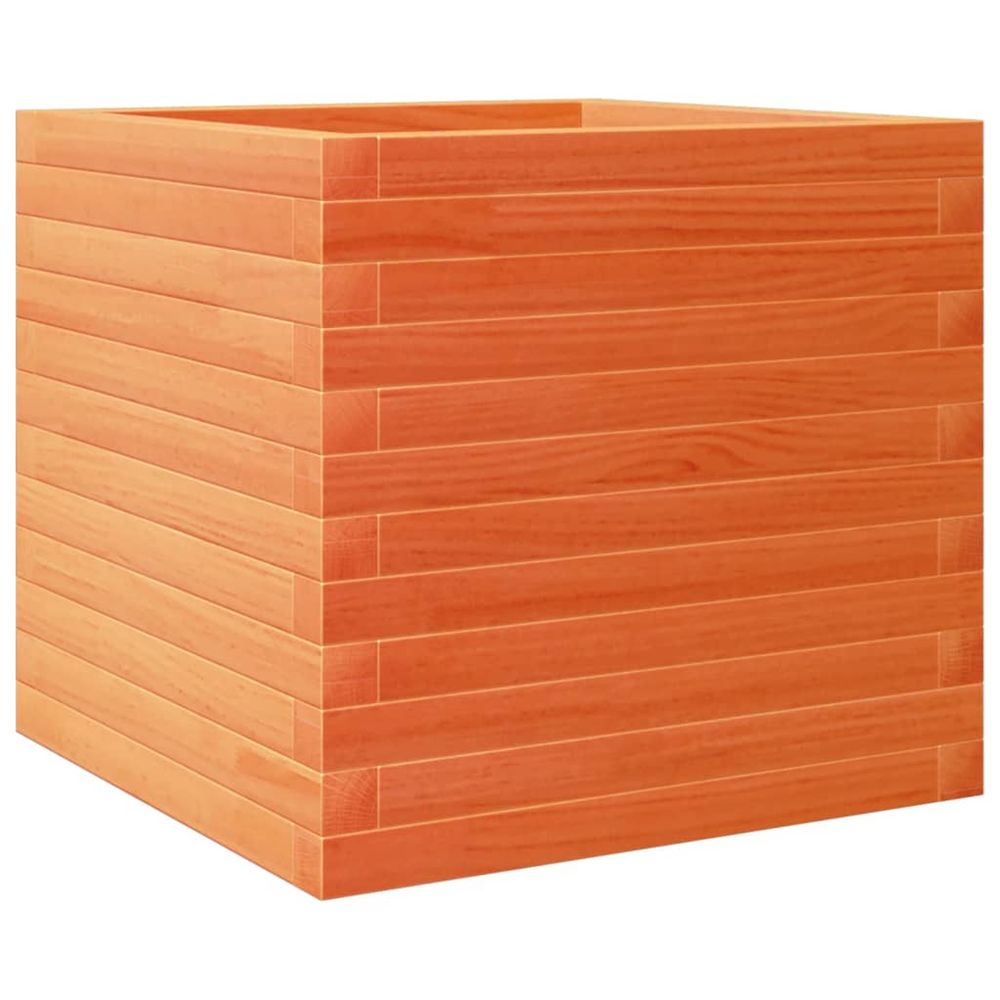 Jardinière d'extérieur cire marron 50x50x45,5 cm bois de pin massif
