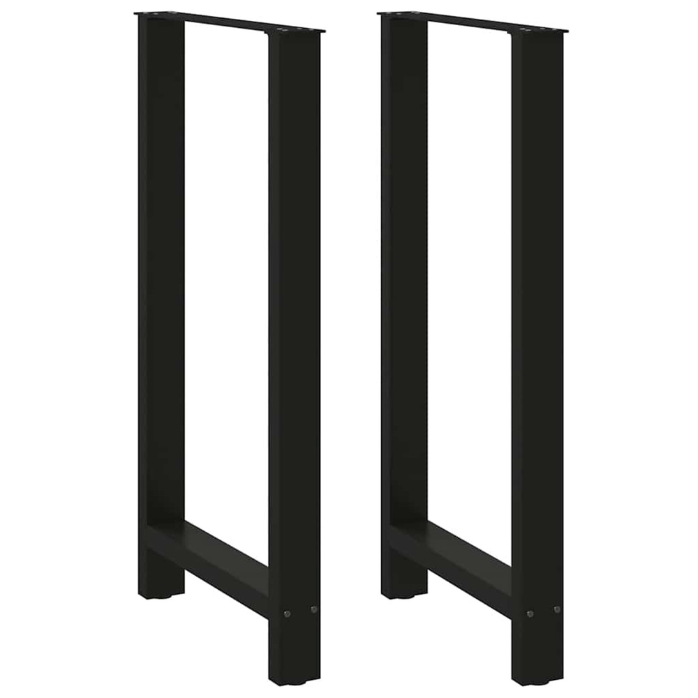 Pieds de table de bar noir 2 pièces 60 x (110-111) cm acier