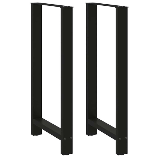 Pieds de table de bar noir 2 pièces 60 x (110-111) cm acier