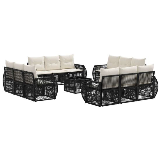 Ensemble de canapé de jardin 13 pc noir et blanc crème