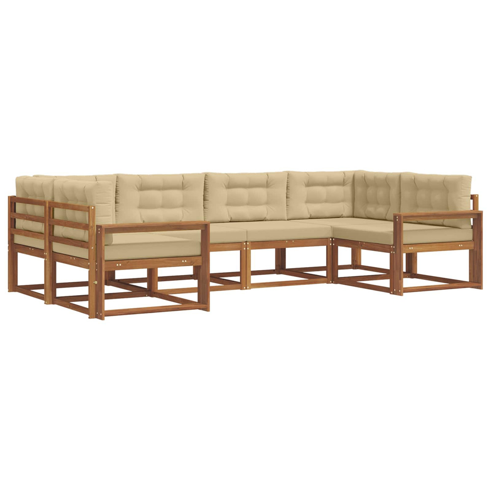 Ensemble de canapés d'extérieur 6 pcs naturel et beige