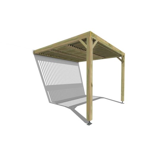 Pergola bois • 3m x 3m • adossée • sens largeur • lames orientables bioclimatiques incluses • livraison comprise