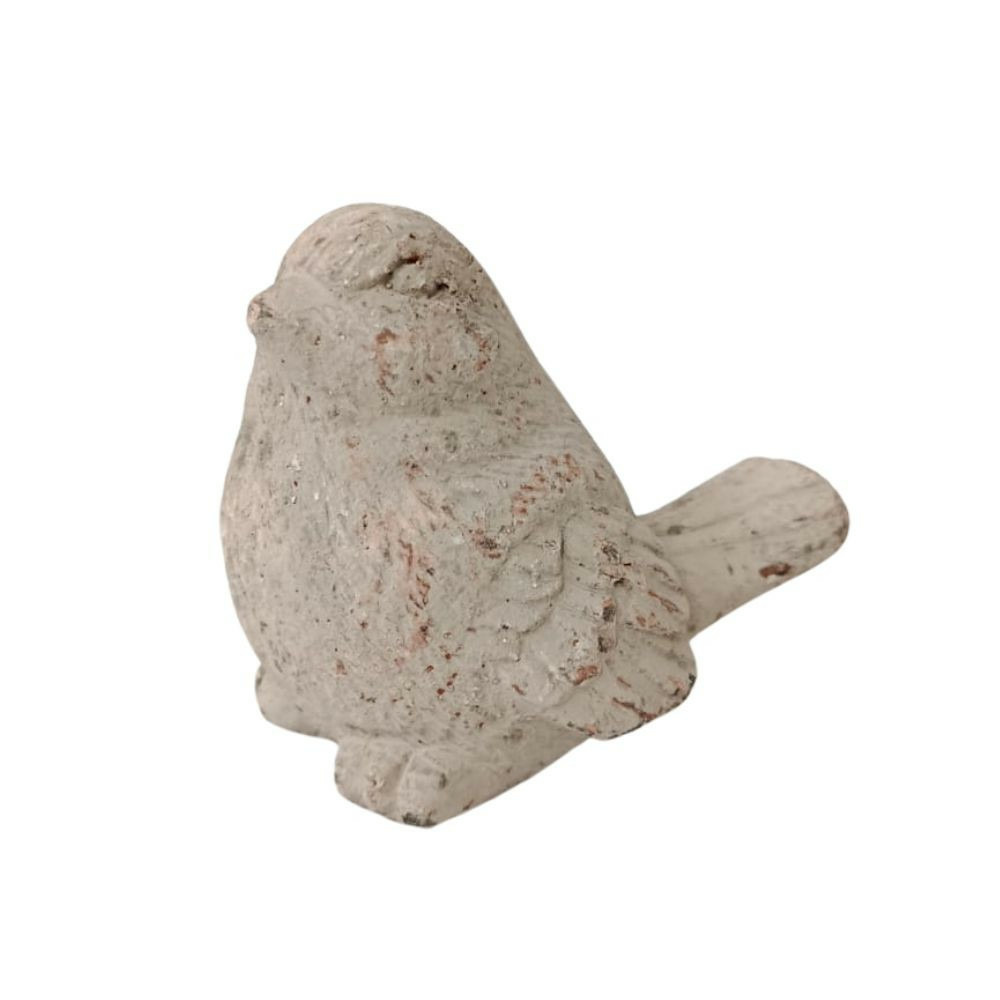 Statue statuette sculpture pierre oiseau déco jardin béton gris 14cm