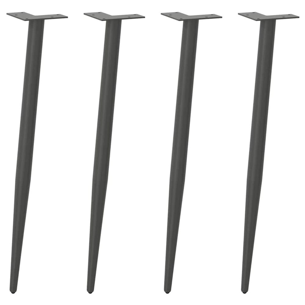Pieds de table console forme conique 4 pièces anthracite 72-73 cm acier