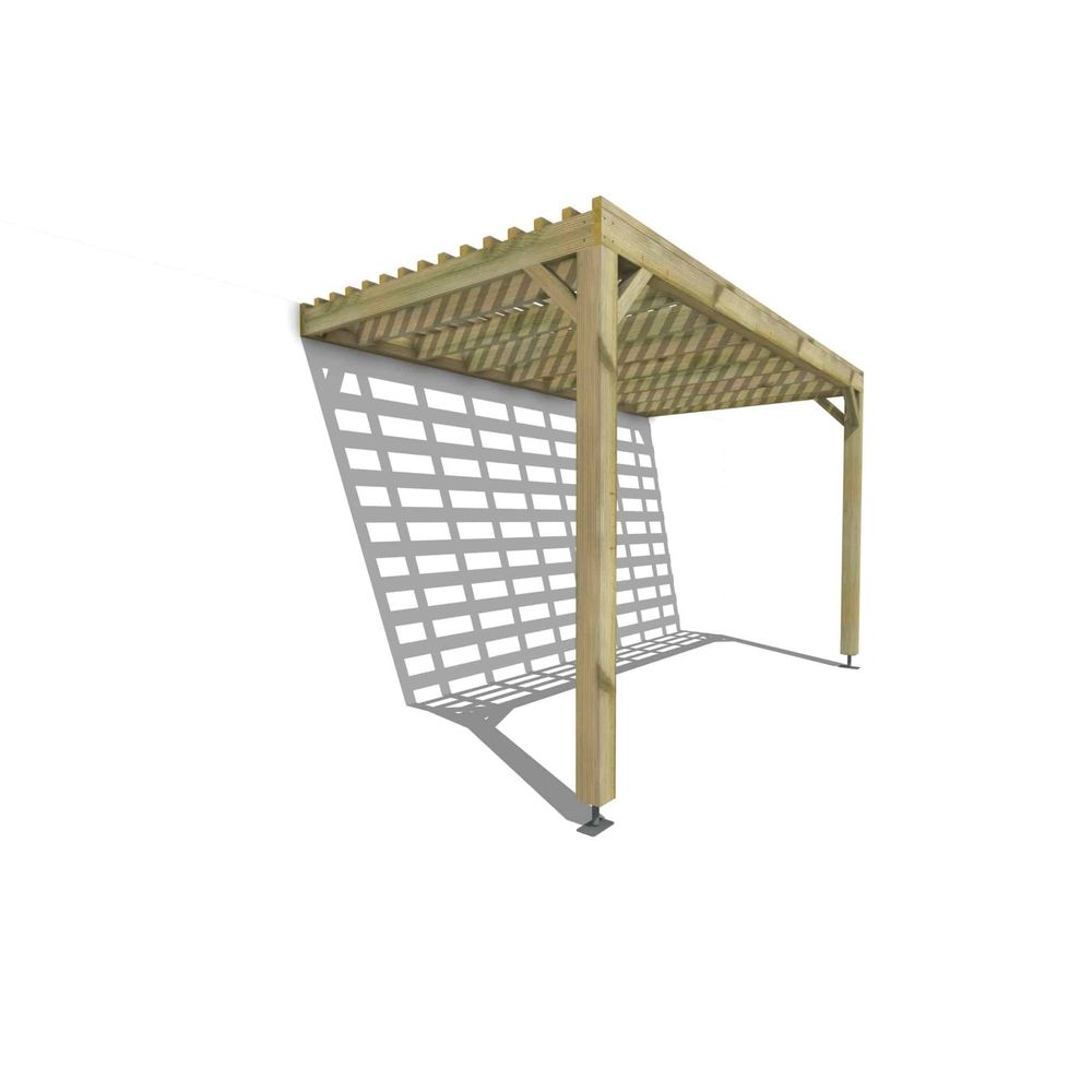 Pergola bois • 4m x 2m • adossée • sens profondeur • lattage bois • livraison comprise