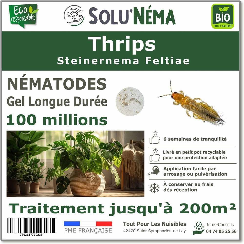 Solunéma - thrips - nématodes (sf)-100 millions pour traiter jusqu'à 200 m²