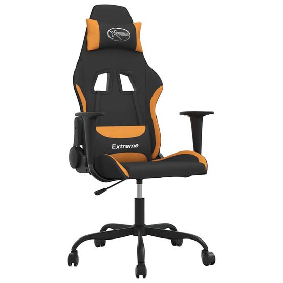 Chaise de jeu noir et orange tissu