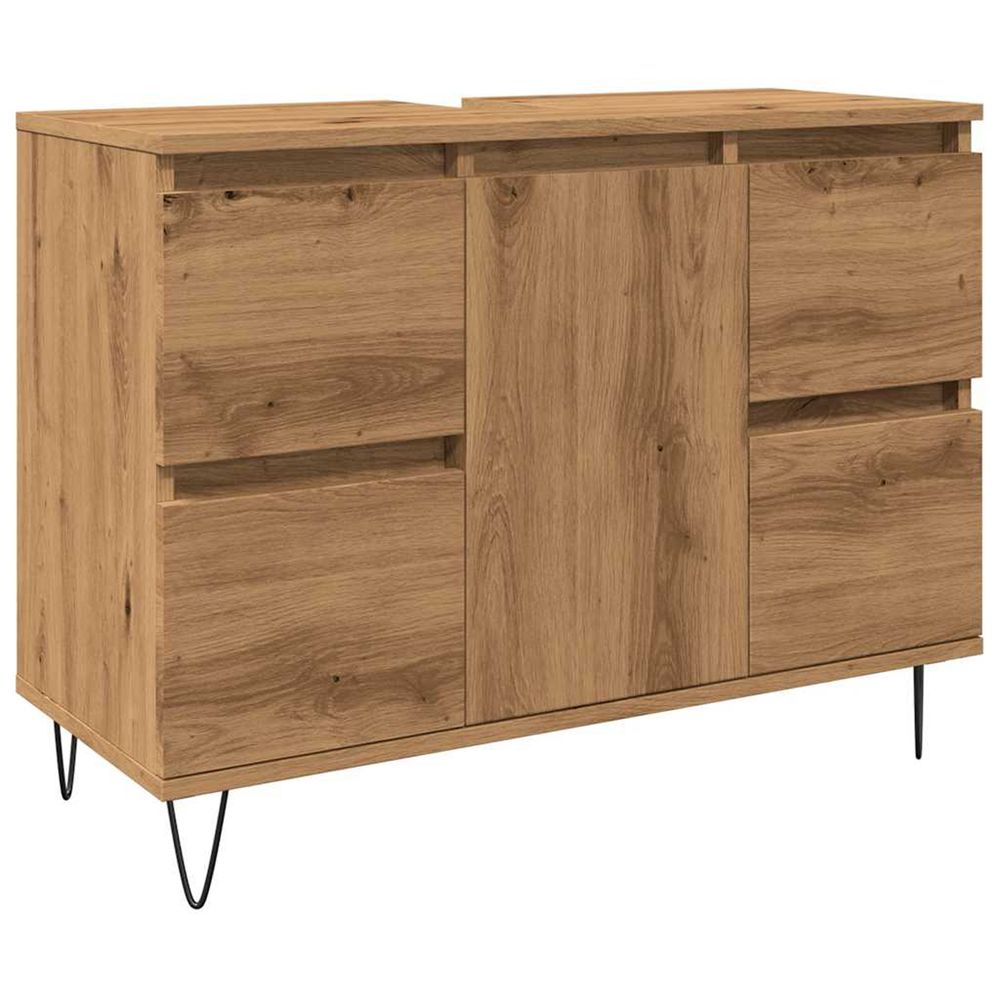 Armoire de salle de bain chêne artisanal bois d'ingénierie