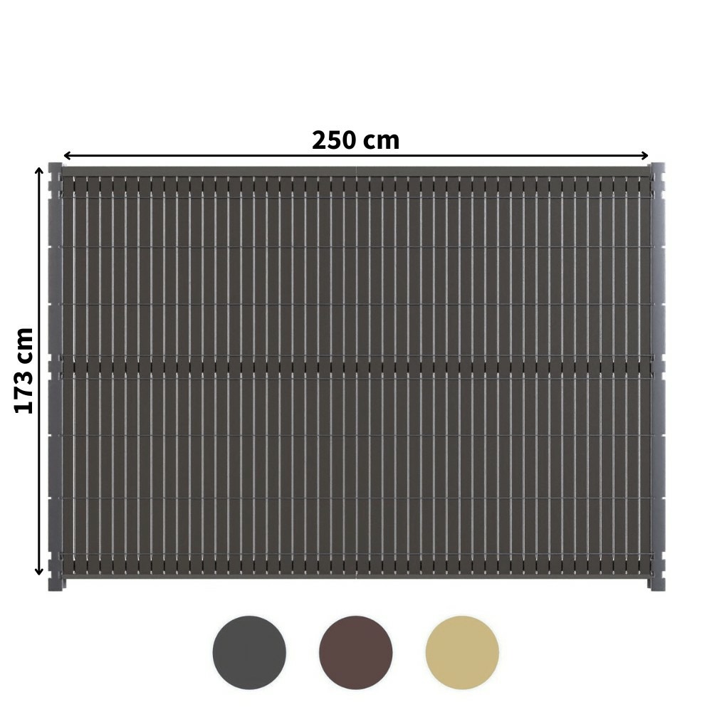 Kit occultation composite - l2,5 x h1,73m - gris anthracite - haute resistance - occultant pour grillage rigide