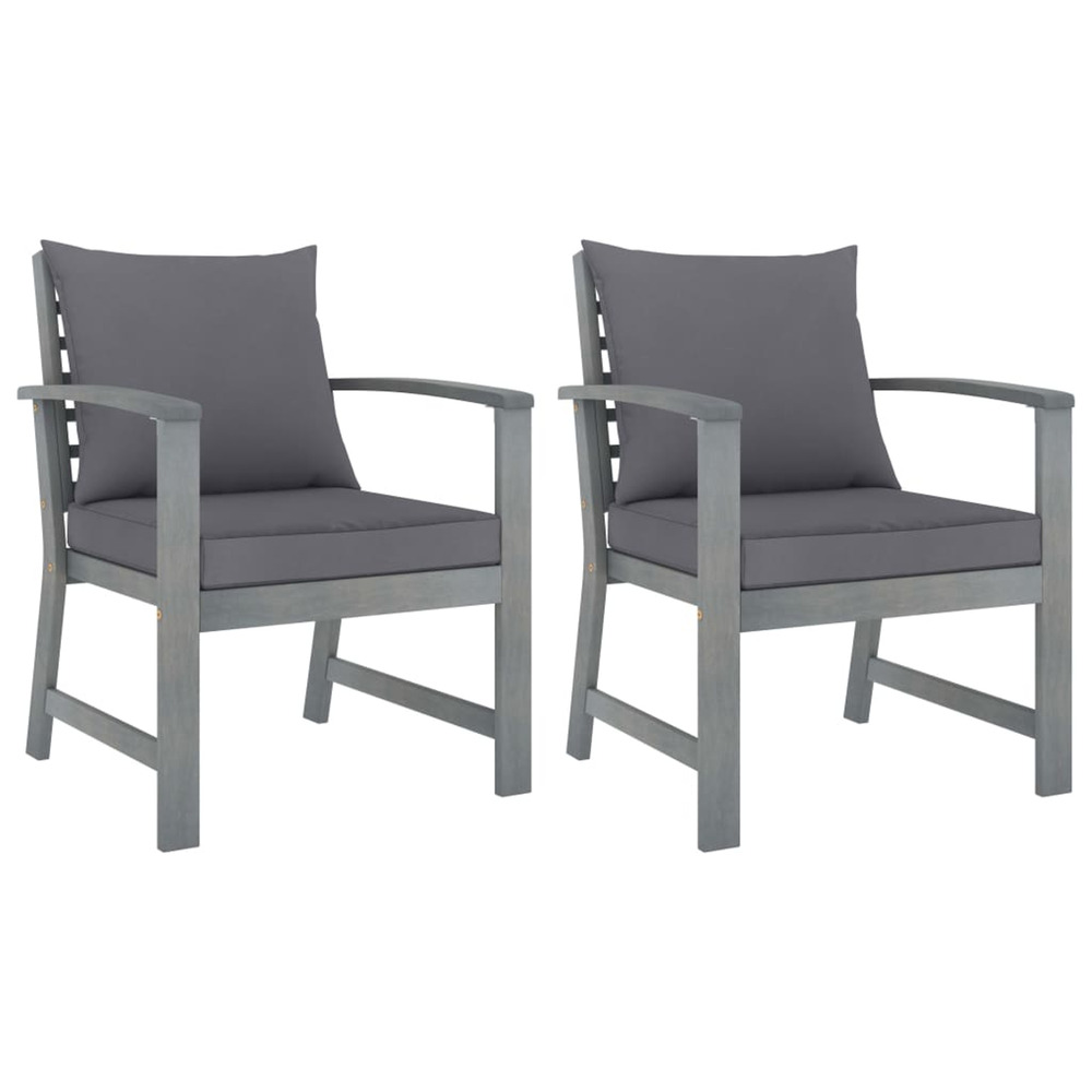 Chaises de jardin 2 pcs avec coussins