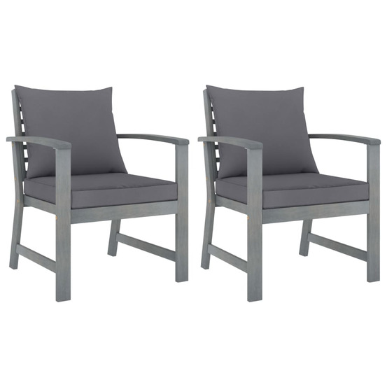 Chaises de jardin 2 pcs avec coussins
