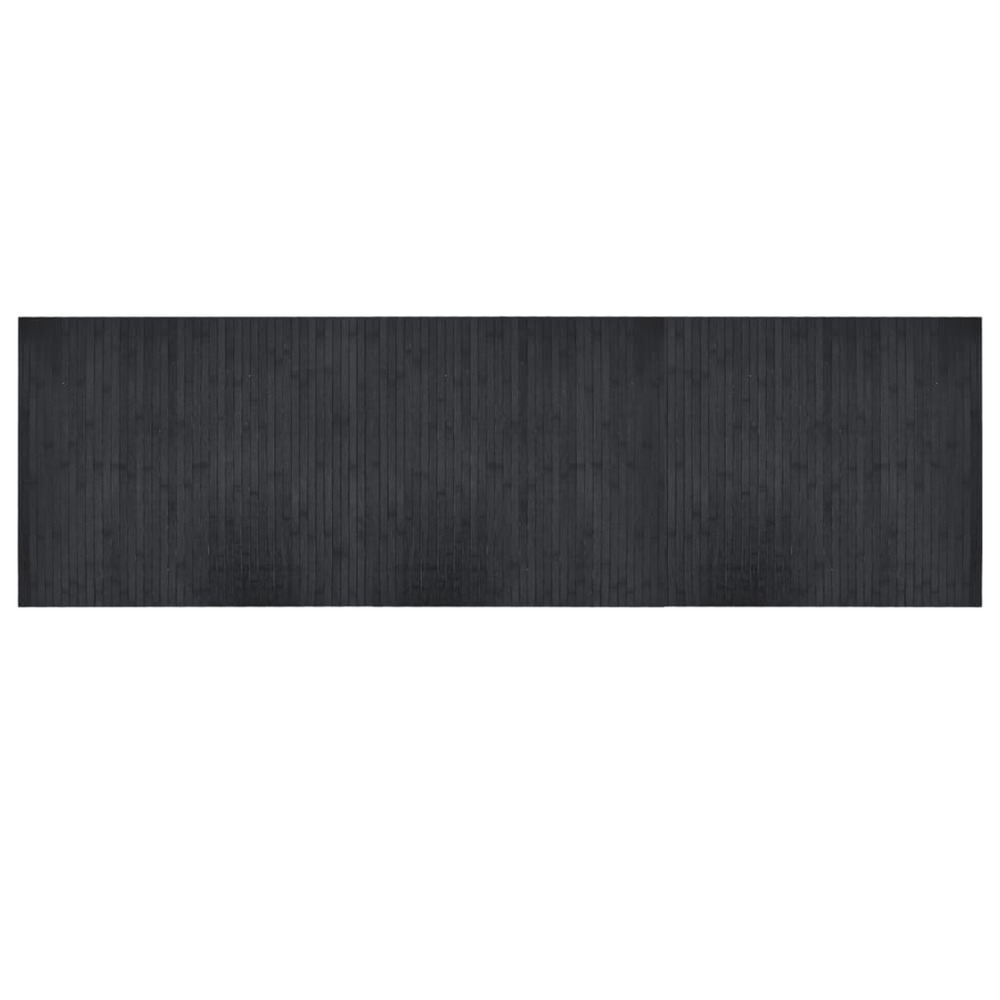 Tapis rectangulaire gris 60x200 cm bambou