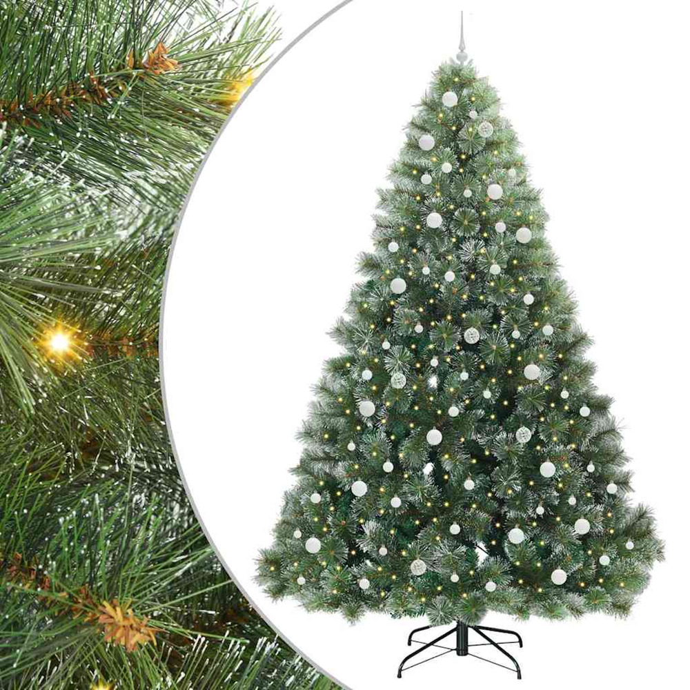 Sapin de noël artificiel avec 300 led vert 240 cm pe et pvc