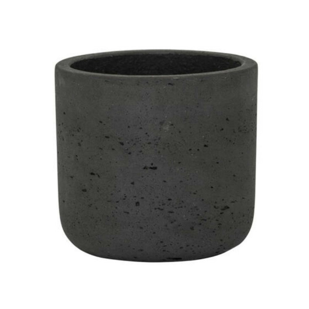 Pot charlie m noir effet béton 18cm